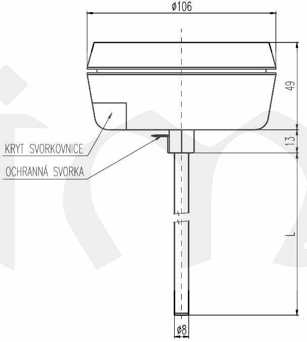 DKR 0..+350°C/100mm kontakt min.