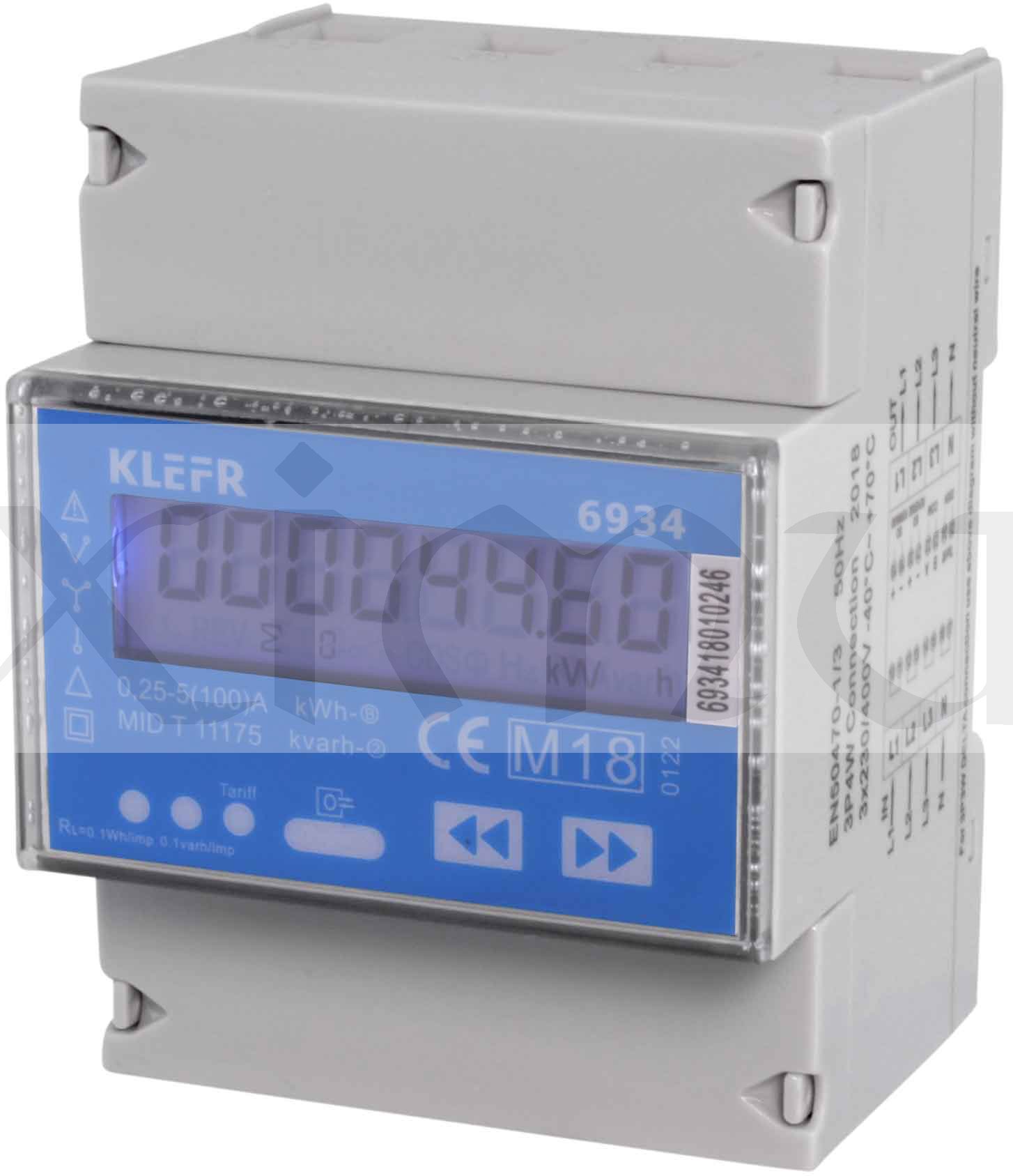 Elektroměr KLEFR6934-MOD 0,25-100A ModBus, MID